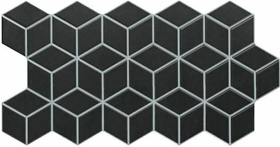 Karag Rhombus Placă Podea / Perete Bucătărie / Baie Ceramic Mat 51x26.5cm Negru