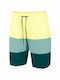 4F Herren Badebekleidung Bermuda Green / Yellow Gestreift