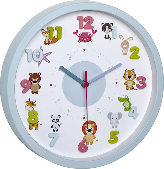 TFA Kids Wooden Wall Clock Little Animal 30.9cm