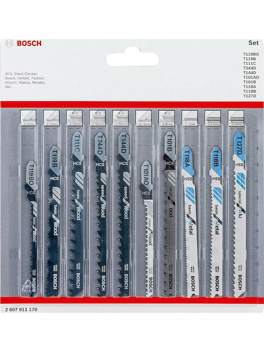 Bosch Jig Saw Blade for Metal and Wood 10pcs 2607011170