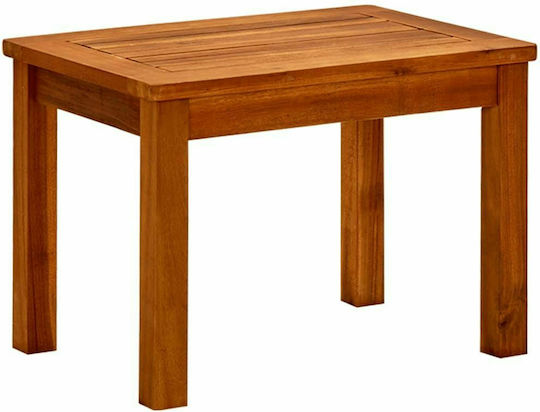 Sitting Room Table for Small Outdoor Spaces Made of Brown Acacia 50x35x36cm