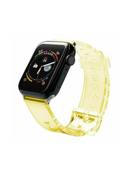 Hurtel Light Λουράκι Σιλικόνης Διάφανο/Κίτρινο (Apple Watch 38/40/41mm)
