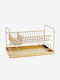 Madam Stoltz Metallisches Gold Geschirrabtropfer 39x25x23cm
