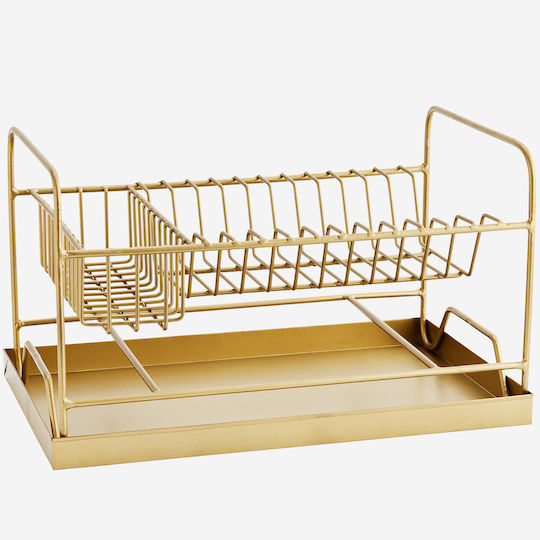 Madam Stoltz Metallisches Gold Geschirrabtropfer 39x25x23cm