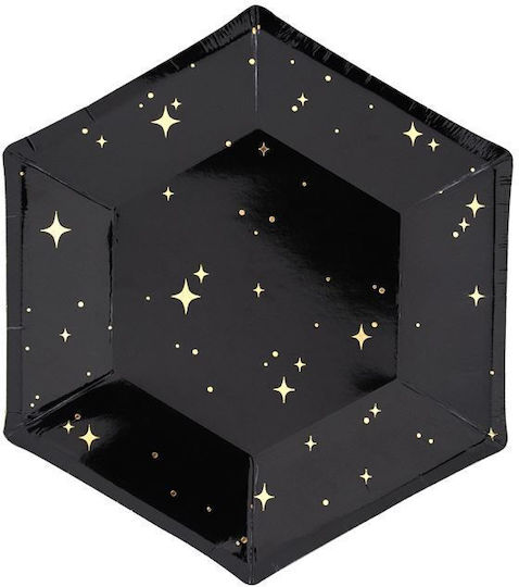PartyDeco Hexagons Plate for Party Halloween 6pcs