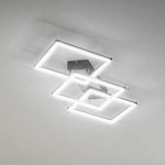 Gea Luce Afrodite P/M Μοντέρνο Φωτιστικό Τοίχου με Ενσωματωμένο LED και Θερμό Λευκό Φως σε Ασημί Χρώμα Πλάτους 81cm