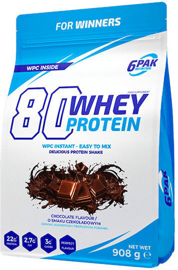 6Pak Nutrition 80 Whey Протеин Суроватъчен с Вкус Шоколад 908гр