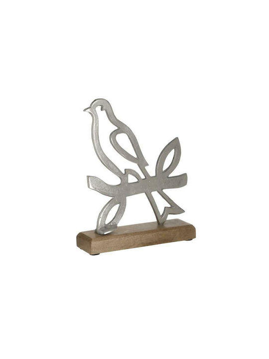 Inart Decorativ Pasăre din Metal în Aσημί 18x5x22cm 1buc