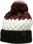4F Pom Pom Beanie Beanie Knitted in Burgundy color