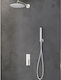 Karag Andare Built-in Mixer, Hand Shower & Shower Head Set for Shower 2 Exits White