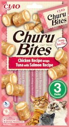 Inaba Churu Bites Snack-Leckereien mit Huhn Huhn, Thunfisch & Lachs für Erwachsene Katzen 10gr IN723