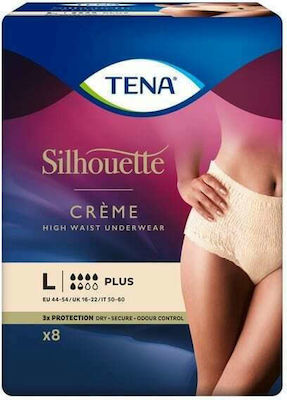 Tena Silhouette High Waist Plus Groß in Beige Farbe 8Stück