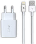 Devia Charger with USB-A Port and Cable Lightning Whites (Smart)