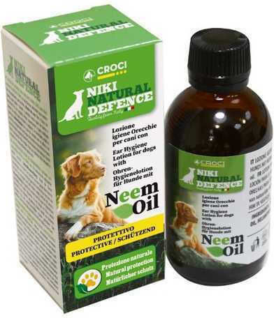 Croci Natural Defence Ohrlotion Neem Öl Ätherisches Öl für Reinigung der Ohren Hund Beiges 50ml