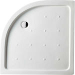 Tema Semicircular Porcelain Shower White Slim 80x80x6cm