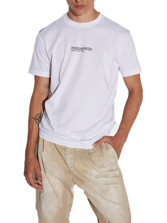 Dsquared2 Ανδρικό T-shirt Λευκό με Λογότυπο