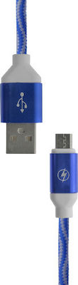 Împletit USB 2.0 spre micro USB Cablu Albastru 1m (1018.585) 1buc