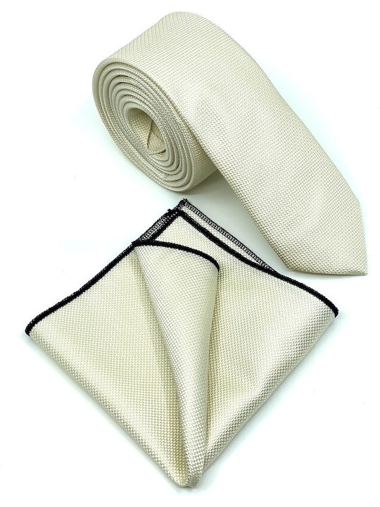 Legend Accessories Men's Tie Set Synthetic Monochrome In Beige Colour