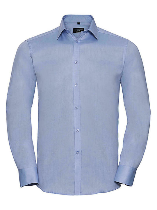 Long Sleeve Shirt in Regular Fit Light Blue / Light Blue