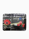 Marva Poppies Plastic Rectangular Serving Tray in Black Color 45x31cm BR101POP 1pcs