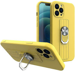 Hurtel Ring Back Cover Σιλικόνης Κίτρινο (iPhon...