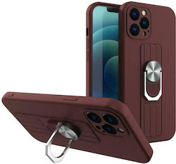 Hurtel Ring Silicone Back Cover Brown (iPhone 13 mini)