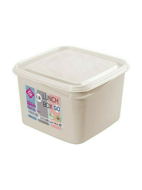 Hega Hogar Lunch Box Plastic Μπεζ 1900ml 1pcs