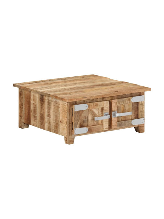 Square Solid Wood Coffee Table Καφέ L67xW67xH30cm