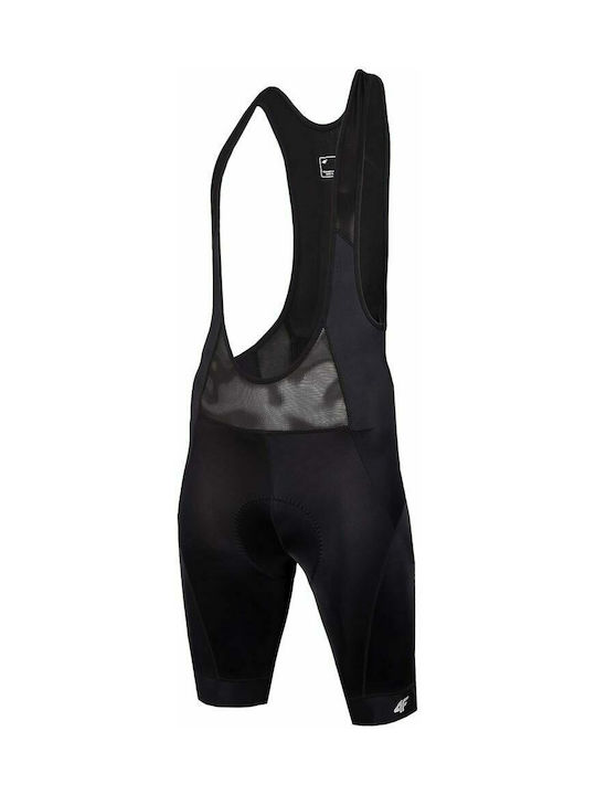 4F Pantaloni de ciclism cu bretele Negru