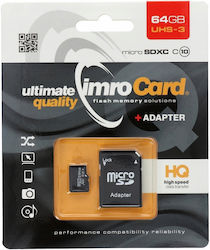 IMRO UHS Class10 + microSDXC 64GB Class 10 U3 UHS-III με αντάπτορα