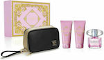 Versace Bright Crystal Eau De Toilette 90ml, Body Lotion 100ml, Shower Gel 100ml & Cosmetic Bag