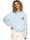 Cropped Women's Sweatshirt Hooded Light Blue