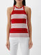 Ralph Lauren Women's Blouse Sleeveless Striped Red