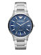 Emporio Armani Meccanico Ανδρικό Ρολόι 43mm Μπαταρίας Ασημί
