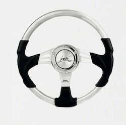 Luisi Three Spoke Car Steering Wheel with 35cm Diameter Strada Black/Silver