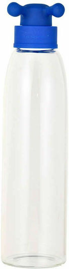 Benetton Glass Water Bottle with Screw Cap Rainbow Blue 500ml