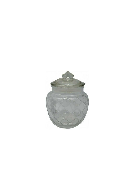 Glass General Use Vase with Lid 11.5x11.5x13cm