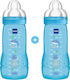 Mam Plastic Bottle Set Easy Active Anti-Colic with Silicone Nipple for 4+ months Blue Dolphin 330ml 2pcs 365S