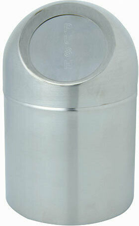 Push Waste Bin Made of Inox Steel Grey 12x12x18cm