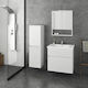 Drop Instinct 65 Countertop with Sink & Mirror Glossy Lacquer L62xW43.5xH60cm with Crypto White