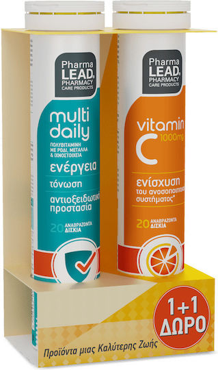 Pharmalead Multi Daily & Vitamin C 1000mg Πολυβιταμίνη Multi Daily & Vitamin C 1000mg για Ενέργεια & Ενίσχυση του Ανοσοποιητικού Πορτοκάλι