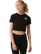 Damen Crop T-Shirt Schwarz