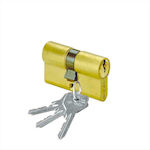 Cisa Lock Cylinder Security 8010.05 54mm (27-27) with 3 Keys Gold