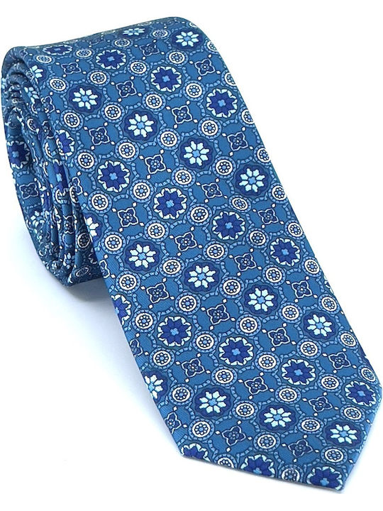 Legend Accessories Silk Men's Tie Printed Cyan