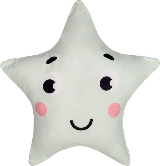 Mother Baby Crib Decorative Pillow Star Smile Green 43x43cm