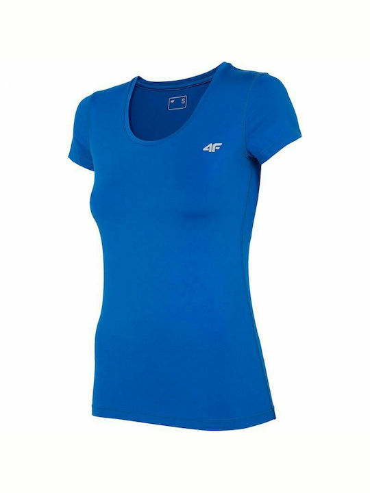 4F Damen Sport T-Shirt Schnell trocknend Blau