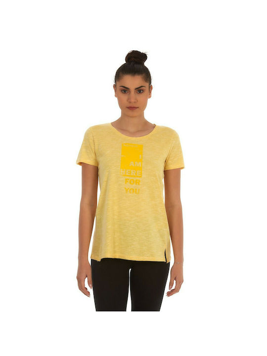Admiral Γυναικείο T-shirt Κίτρινο με Στάμπα