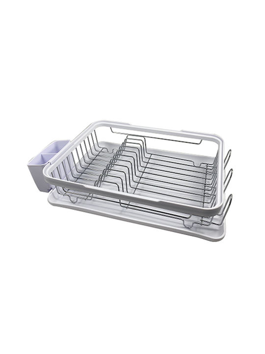 Dish Drainer from Stainless Steel in White Color 43.5x31.5cm