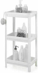 Sidirela Bianco Floor Bathroom Shelf Plastic with 3 Shelves 35x23x70cm