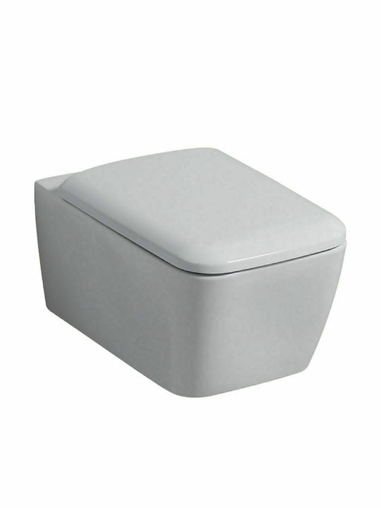 Geberit Icon Square Rimless Wall-Mounted Toilet that Includes Soft Close Cover White
